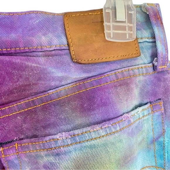Levis Tie Dye Jeans Waist 26 Womens Size 2 XS Handmade Tie Dye Painted Purple - Picture 9 of 16